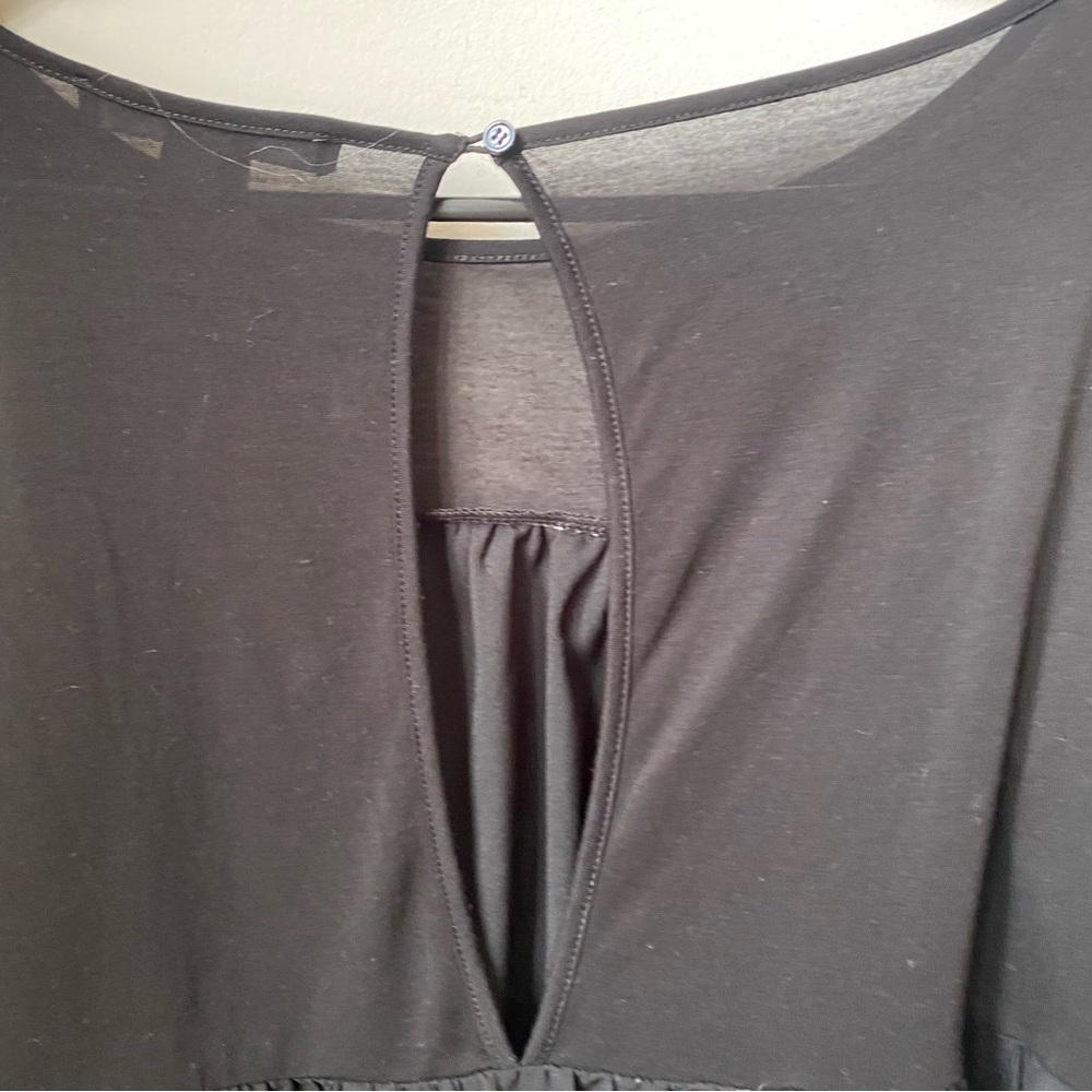 French Connection Black Flared Sleeve Blouse - Picture 6 of 8